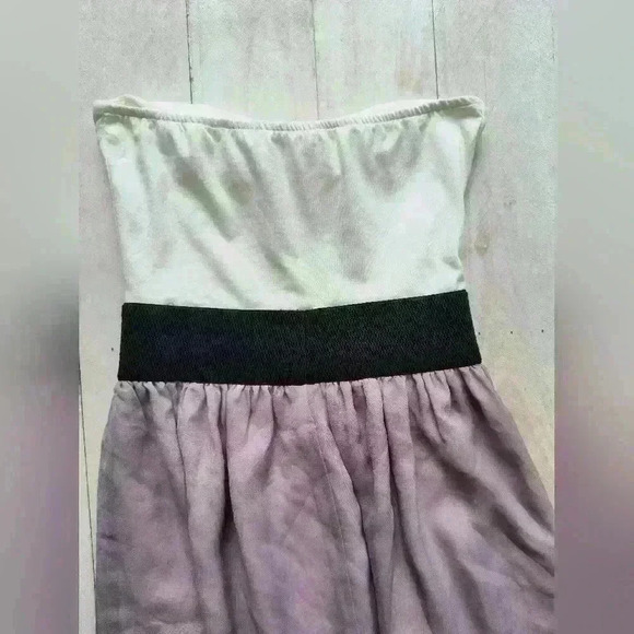 Charlotte Russe Strapless Color Block Empire Waist Mini Sheer Dress Size XS - Picture 5 of 6